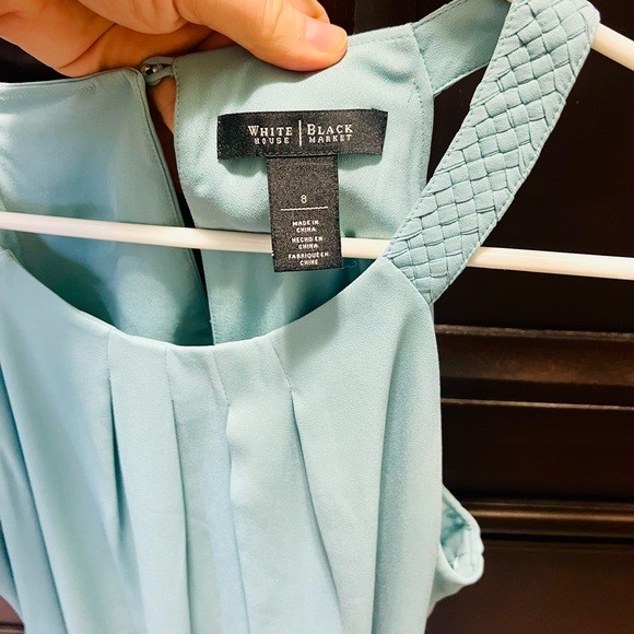 Beautiful White House Black Market sage green midi dress, asymmetrical - Picture 5 of 5